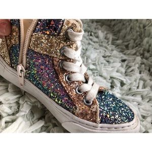 Gap kids rainbow sparkle high tops